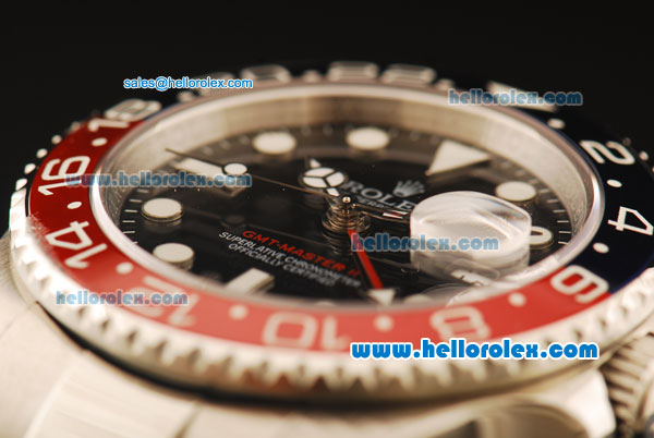 Rolex GMT-Master II Swiss ETA 2836 Automatic Movement Steel Case with White Markers and Ceramic Bezel - Click Image to Close